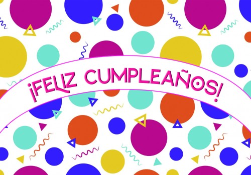 Tarjeta feliz cumpleaños globo asbstracto